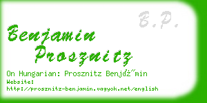 benjamin prosznitz business card